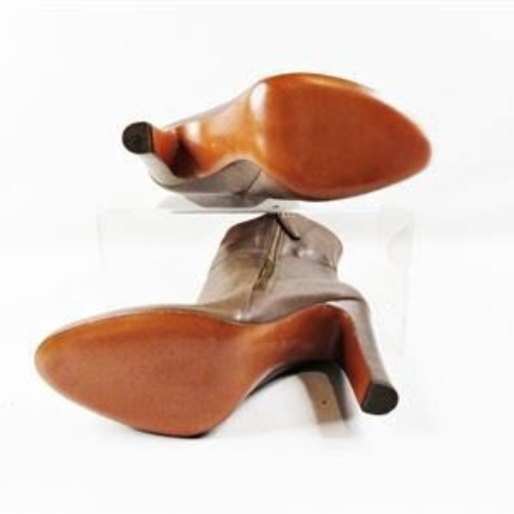 Coach Brown Leather Heeled Boots - Picture 7 of 8